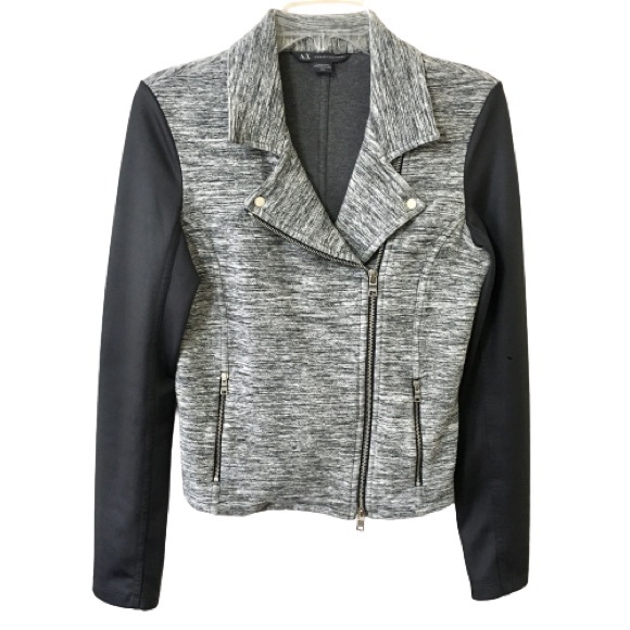 Armani Exchange Zip Motto Jacket - Black/Grey - M - Picture 2 of 12